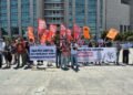 Devrimci Gençlik Dernekleri ve Devrimci Hareket Çağlayan Adliyesi önünde gözaltına alınan yoldaşları için basın açıklaması düzenledi